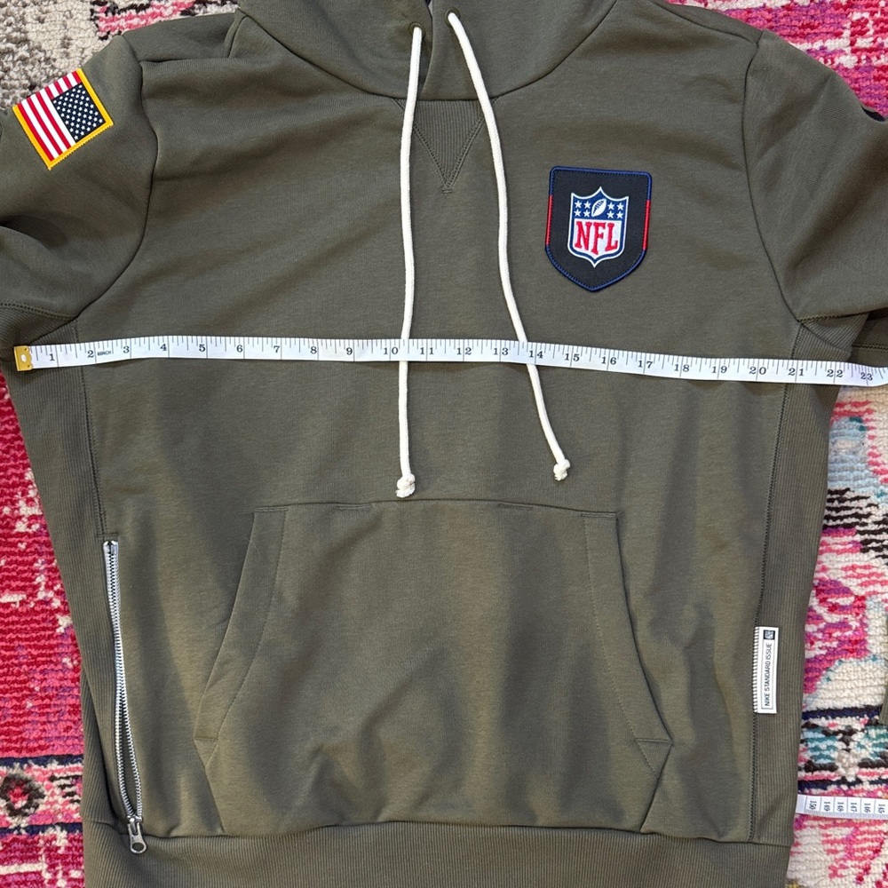 Nike dri-fit NFL Salute to Service Green Military Hoodie USA flag ๐บ๐ธ large NWT - Picture 12 of 12